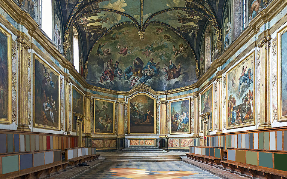 Installation Le Fil bleu - Nacarat Desing_Genie-du-lieu-Toulouse_Chapelle_des_Carmélites