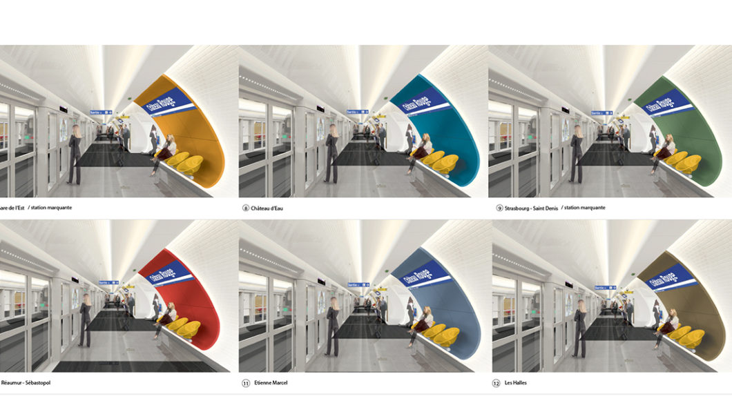 RATP - design de coins salons de la ligne 4 du métro parisien